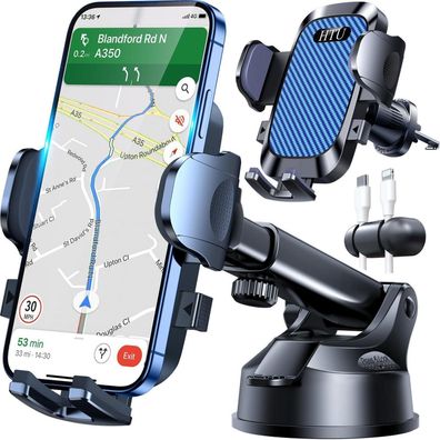 HTU 2026 Handyhalterung Auto - Militär-Klasse, Stärkster Saugnapf & Lüftung