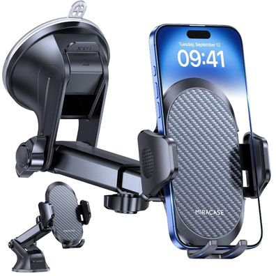 Miracase Handyhalterung fürs Auto mit verbessertem Saugnapf, 360° drehbar, für