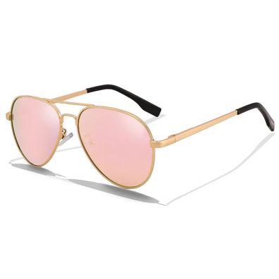 LOJUDI Kinder Piloten Sonnenbrille, polarisiert, UV400 Schutz, verspiegelt, für