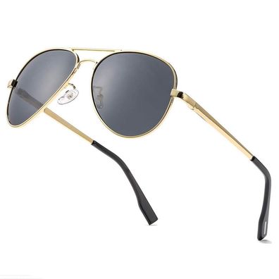 LOJUDI Pilotenbrille Polarisiert Herren Damen Fliegerbrille Retro UV400 Schutz