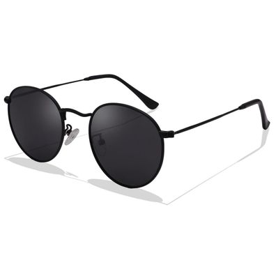 LOJUDI Retro Sonnenbrille Herren Damen Rund Polarisiert UV400 Schutz Vintage