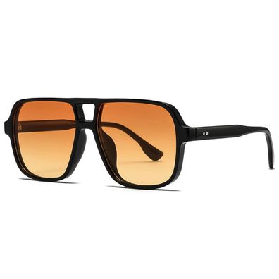 LOJUDI Retro Piloten Sonnenbrille Damen Herren - 70er Jahre Vintage Eckig Groß