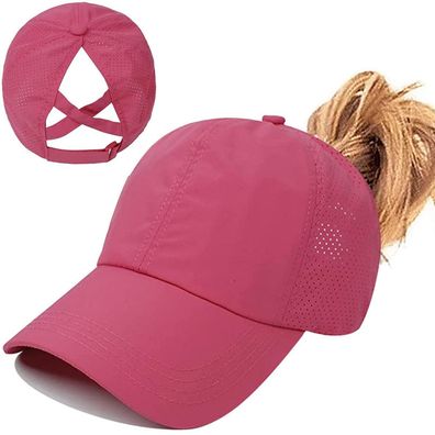 Enwokran Damen Baseball Cap Mesh Schnell Trocknend Verstellbar Ponytail