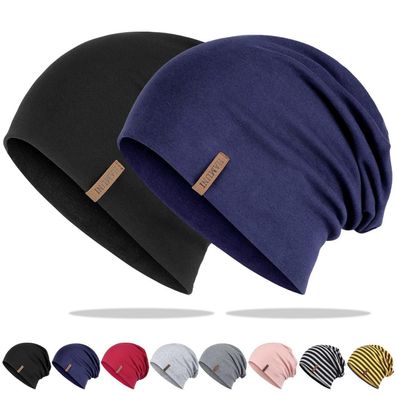 HAMUNI Damen Herren Slouch Beanie Mütze aus Baumwolle, dünn, atmungsaktiv, für