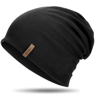 HAMUNI Slouch Beanie Mütze Damen Herren Elastisch Weich Bequem Jersey