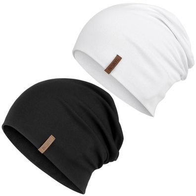 HAMUNI Mütze Damen Herren, leichte Baumwoll Beanie, atmungsaktiv, Ganzjahres