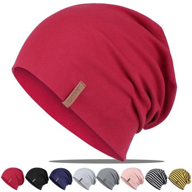 HAMUNI Mütze Damen Herren, Weiche Dünne Baumwollmütze, Leichte Longbeanie