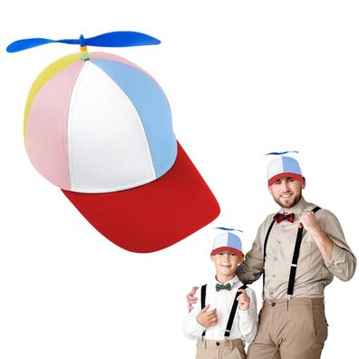 Aomig Propellermütze Rot - Bunte Baseball Cap mit rotierendem Propeller für