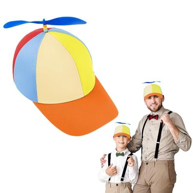 Aomig Propeller Mütze - Bunte Hubschrauber-Kappe mit rotierendem Propeller für