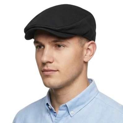 HIQIU Schiebermütze Herren mit Futter - Gatsby Golf Barett Kappe Flatcap Lässig