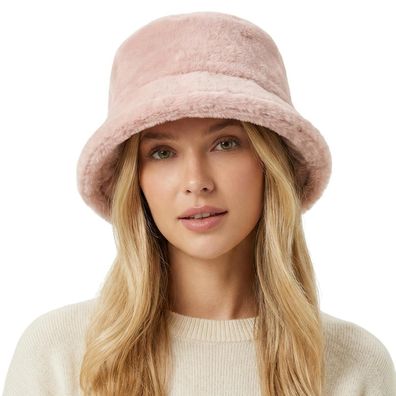HIQIU Damen Winter Fischermütze Fuzzy Eimer Hut Flauschig Pelzig Warm