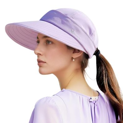 HIQIU Damen Sonnenhut Basecap mit abnehmbarem Top, verstellbarer UV-Schutz