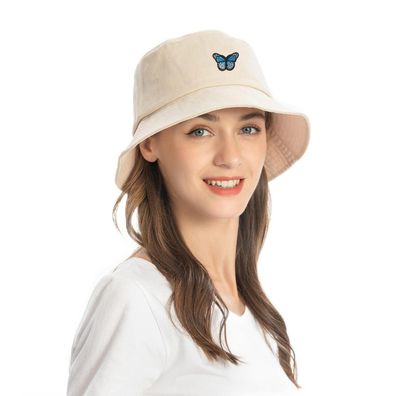 ZLYC Fischerhut für Damen und Herren, bestickt, Sommerhut, Anglerhut