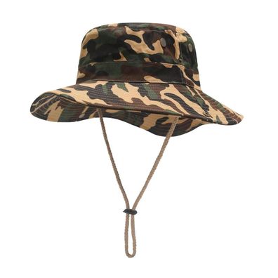 ZLYC Herren Camouflage Sonnenhut Safari Hut mit Mesh, faltbar und wasserfest