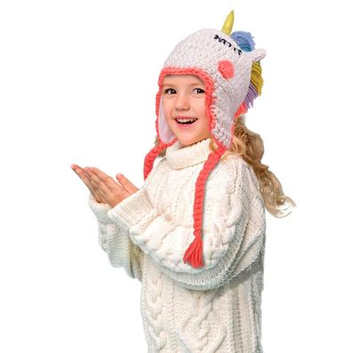 Gestrickte Dinosaurier Mütze für Jungen und Mädchen, warme Wintermütze für