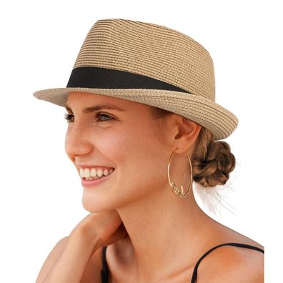 Creekstone Fedora Sonnenhut für Damen und Herren, faltbarer Panama Hut mit