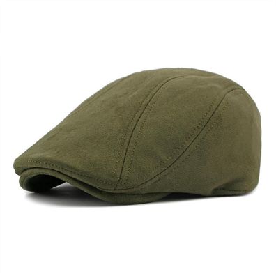 HIQIU Schiebermütze Herren - Vintage Flat Cap für Damen & Herren in Lederoptik