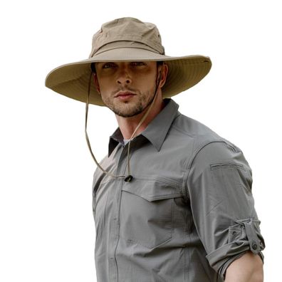 ZLYC Herren Sonnenhut mit breiter Krempe - UV-Schutz, Safari, Boonie