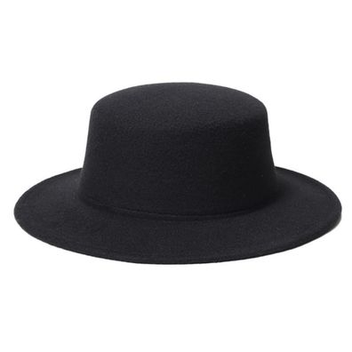 Ericotry Klassischer Unisex Fedora Hut aus Wollmischgewebe, breite Krempe