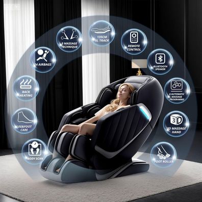 HealthRelife Massagesessel für den ganzen Körper, Intelligenter Zero Gravity