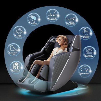 HealthRelife Business Class Massagesessel mit Ganzkörpermassage, Körperscan und