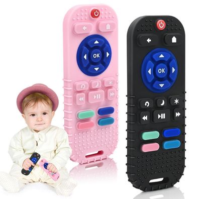 AiTuiTui Beißringe für Babys 3-18 Monate, Fernbedienung Zahnungshilfe, Silikon