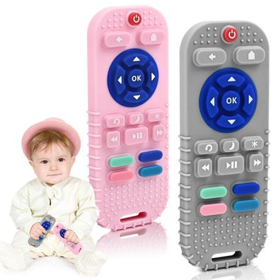 AiTuiTui Beißringe für Babys 0-18 Monate, Fernbedienung Zahnungshilfe, Silikon