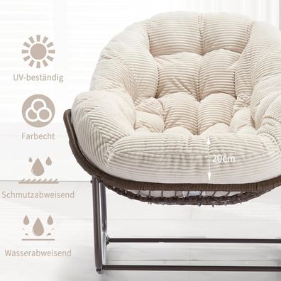 Villeston Outdoor Patio Überdimensionierter Papasan-Schaukelstuhl für Innen mit