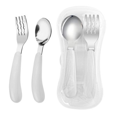 VANRA Kleinkind Gabel und Löffel Set mit Reiseetui, 18/8 Edelstahl