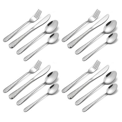 HaWare Kinderbesteck Set 16-teilig Edelstahl mit Hammergriff, ab 3 Jahre