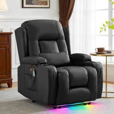 SnyFivv Relaxsessel mit Massage, Heizung, USB, Getränkehalter und