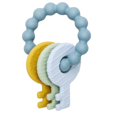CLDY Beißring Schlüssel Babys, BPA-frei, Zahnungshilfe ab 3 Monate, Blau