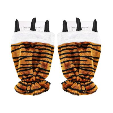 2er Set Eiskratzer mit warmem Handschuh im Tiger-Print für
