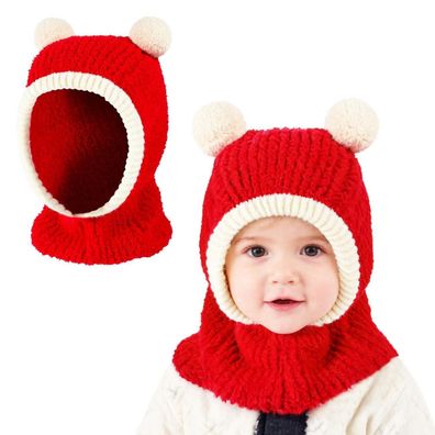 TAGVO Baby Beanie Wintermütze für Kinder 1-5 Jahre, niedliches Bärenmotiv, warm
