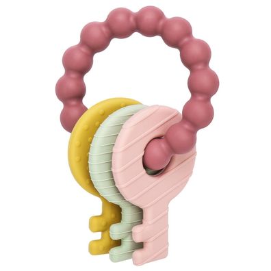 CLDY Beißring Schlüssel für Babys, BPA-frei, Zahnungshilfe ab 3 Monaten, Rot