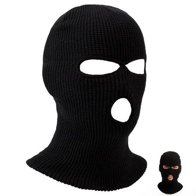 IOHJSA 1 Stück Balaclava, Gestrickte Sturmhaube mit 3 Löchern für Motorrad und