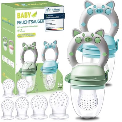 Kaiyingxin Fruchtsauger Baby 2 Stück, Upgrade 2023, BPA frei, inkl. 8