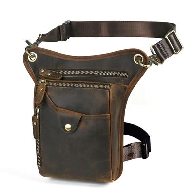 Handadsume Herren Canvas + Leder Motorrad Reiten Beintasche Hüfttasche Drop Leg