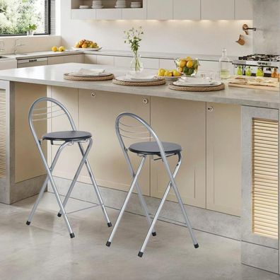 Zzinoke Barhocker Klappbar mit Lehne, 6er Set, Keine Montage, Tragbar Outdoor
