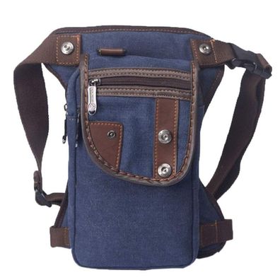 Xieben Beintasche Motorrad Canvas Reitertasche Tiefblau - Vielseitige