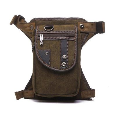 Xieben Beintasche Motorrad Canvas Reitertasche Leg Bag Hüfttasche #05kaffee
