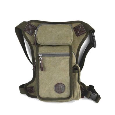 Xieben Beintasche Motorrad Reitertasche Leg Bag Hüfttasche Canvas Armeegrün #12