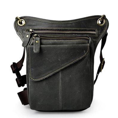Xieben Leder Drop Bein Tasche für Herren & Damen - Vielseitige Bauchtasche für