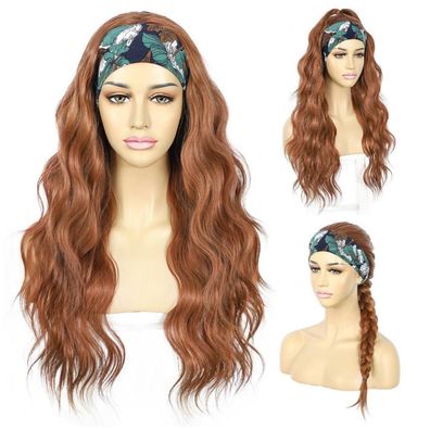 Sapphirewigs Stirnband Perücke, wellig, synthetisch, Kupferrot, Glueless, 150