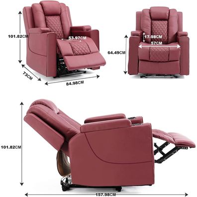 Comhoma Elektrischer Relaxsessel mit Massagefunktion, LED und Liegefunktion