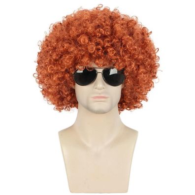 Karlery Afro Perücke Orange Kurz Curly Rocker 70er 80er Party Halloween Kostüm