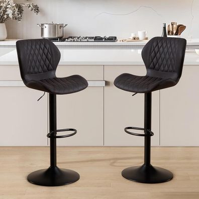 Yuuijoaa Barhocker 3er Set, höhenverstellbar, 360° drehbar, mit Lehne