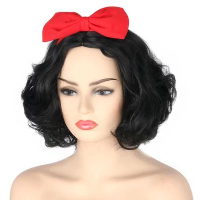 Topcosplay Kinder & Erwachsene Cosplay Perücke Prinzessin Kurz Schwarz für