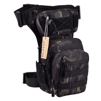 Huntvp Taktische Oberschenkeltasche MOLLE Beintasche Herren Wasserabweisend für
