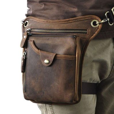 Hebetag Leder Drop Leg Bag für Herren Damen, Bauchtasche Mehrzweck für